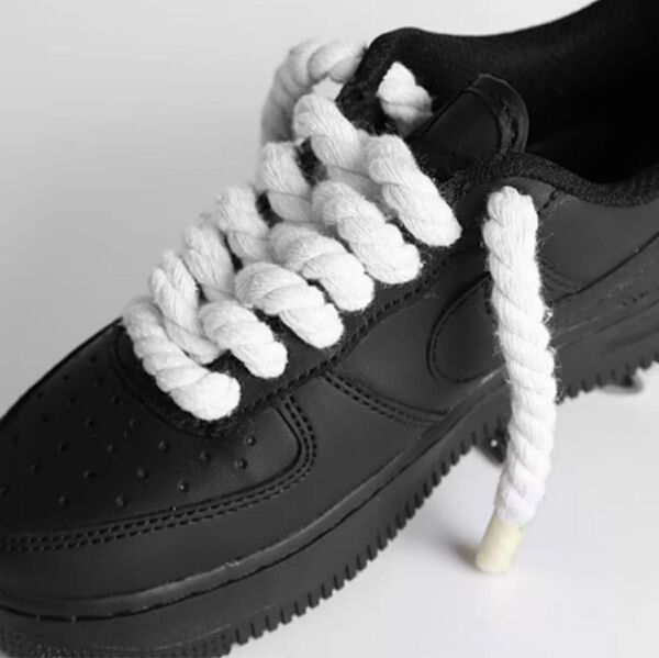 ホワイト ロープシューレース スニーカー 2本セット 靴ひも 太め ロープ紐 ユニセックス VANS NIKE adidas