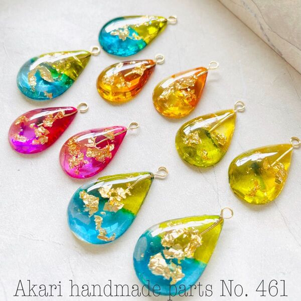 461.ハンドメイドオリジナルパーツレジンカボション押し花チャームフラワー