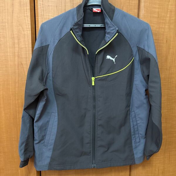 PUMA ウインドブレーカー 150 ブラック グレー グリーン スポーツウェア