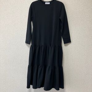 シンプリシテェ Simplicite フレアワンピース マキシ ロング 長袖 F ブラック23-040-700-6020-1-0