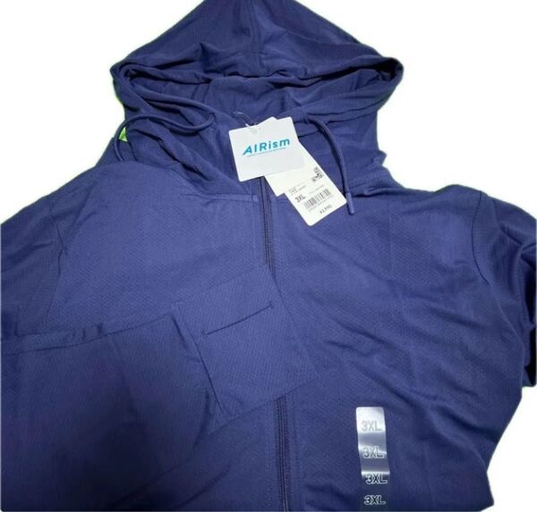 UNIQLO ユニクロ エアリズムUVカットメッシュパーカー 3XL 新品 紺色
