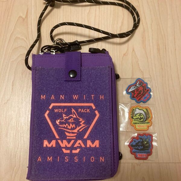 MAN WITH A MISSION マルチウォレット改 パープル ワッペン3つ付き