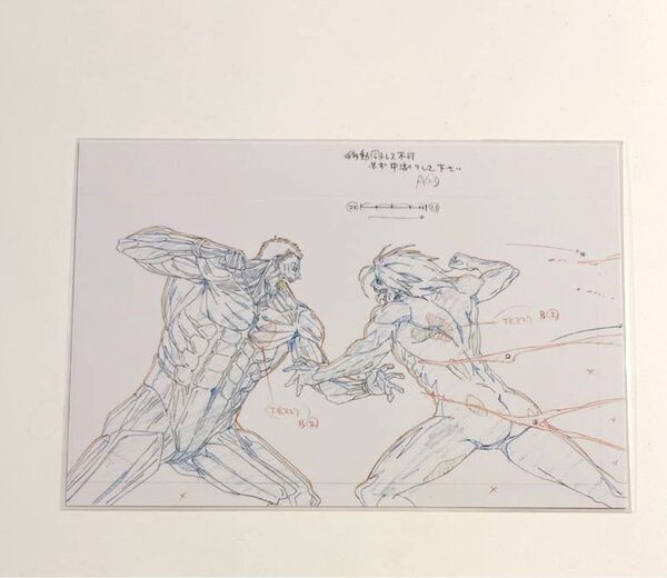 進撃の巨人 エレン ライナー 鎧の巨人 THE ANIMATION GALLERY 原画 ポストカード WIT studio