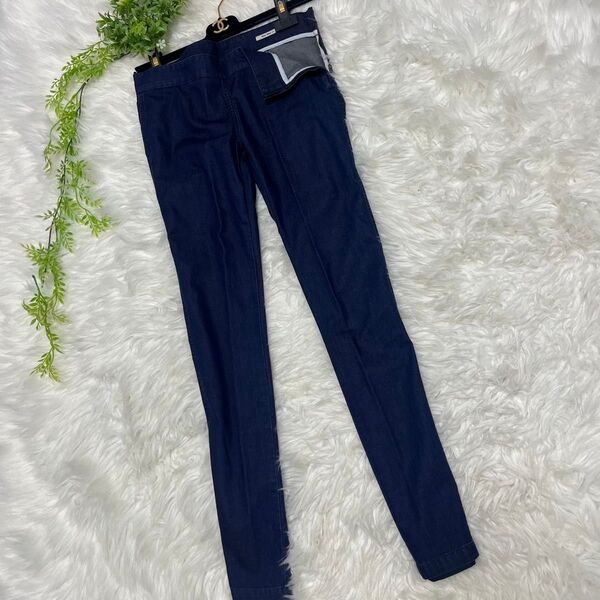 miu miu ミュウミュウ サイドジップ デニム ストレッチ パンツ レディース レギンス ストレッチパンツ