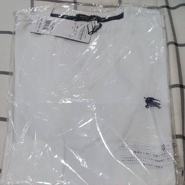 【タグ付き新品未使用】BURBERRY ブラックレーベル バーバリーのTシャツ Lサイズ(3 胸囲90−96センチ) 送料無料 白