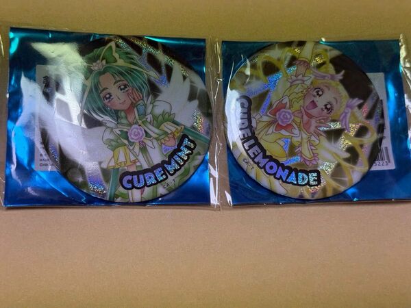 キュアミント キュアレモネード ホログラム 缶バッジ プリキュアライブ