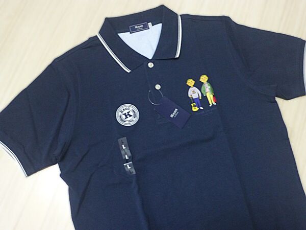 Kent IN TRADITION×KAZUO HOZUMI(穂積和夫) アイビーボーイ 鹿の子 半袖ポロシャツ L ネイビー