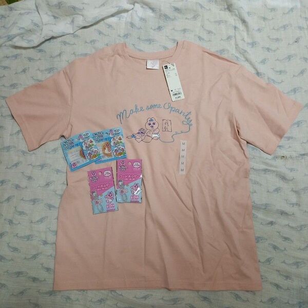 【新品】GU×おぱんちゅうさぎ グラフィックTシャツ シール、コードホルダー