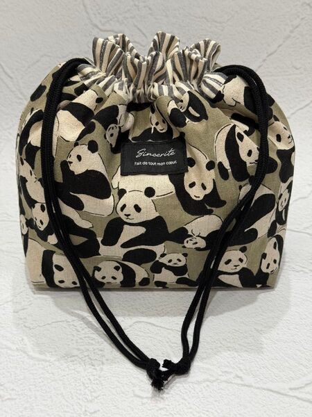 1463 保冷お弁当袋 グレー ハンドメイド