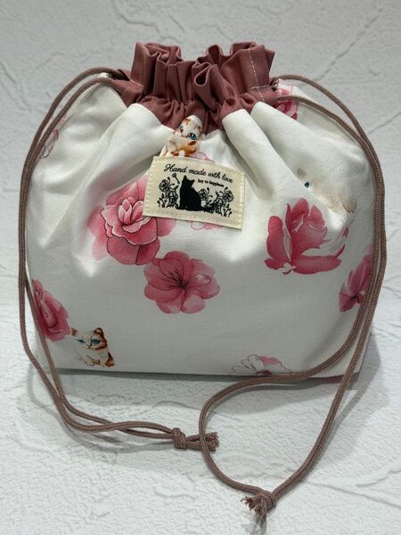1472 保冷お弁当袋 オフホワイト ハンドメイド