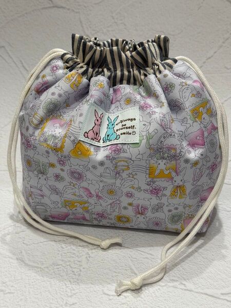 1486 保冷お弁当袋 グレー系 ハンドメイド
