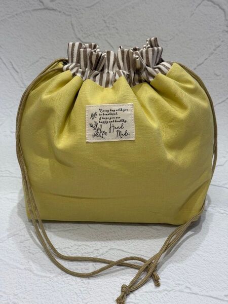 1496 保冷お弁当袋 ミモザ色 ハンドメイド