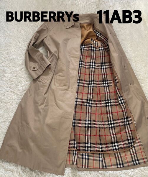 BURBERRYS ベージュ トレンチコート 11AB3 ノバチェック ステンカラーコート ライナー バーバリー 2way