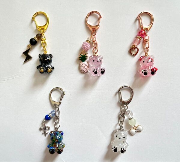ハンドメイド レジン くま 5点