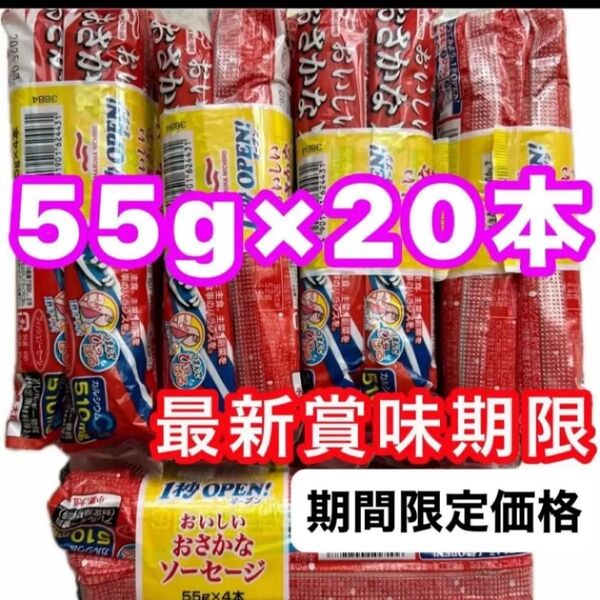 【箱詰め発送】 おさかなソーセージ 55g ×20本 魚肉ソーセージ フィッシュソーセージ カルシウム おやつ おつまみ 弁当