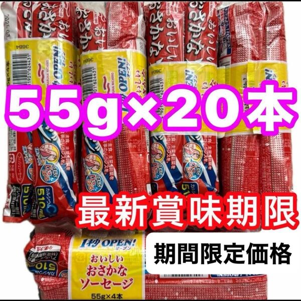 おさかなソーセージ 55g 20本 魚肉ソーセージ フィッシュソーセージ カルシウム おやつ ビールのおつまみ 酒のあて お弁当