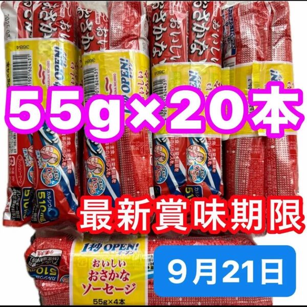 おさかなソーセージ 20本(55g) マルハニチロ 魚肉ソーセージ フィッシュソーセージ カルシウム おやつ おつまみ お弁当