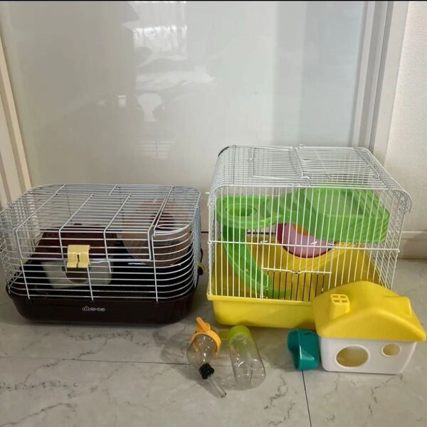 ハムスターゲージ 大きな扉のショコラハウス ペットケージ ハムスター 小動物 小動物用ケージ2 回し車2 巣箱2 水入れ2
