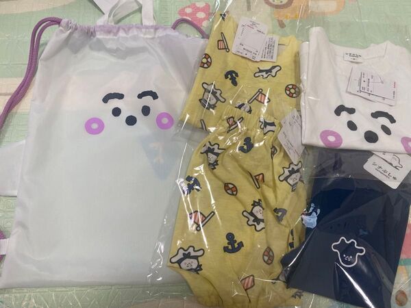 【未使用】シナぷしゅ 5点セット サイズ95 半袖 Tシャツ 7分丈レギンス かぼちゃパンツ ナップサック 保育園