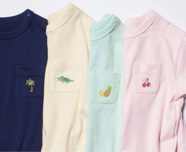 【未使用】ユニクロ UNIQLO サイズ100 ドライクルーネックt Tシャツ 半袖 ネイビー 保育園
