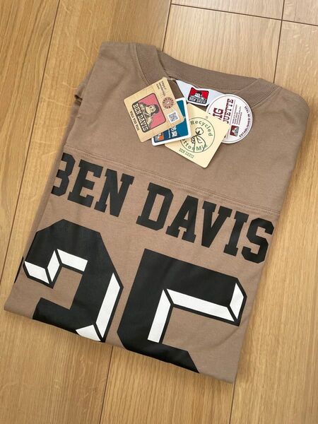 【新品】BEN DAVUS Tシャツ F モカ ベンデイビス 半袖 コットン ビッグシルエット ベージュ