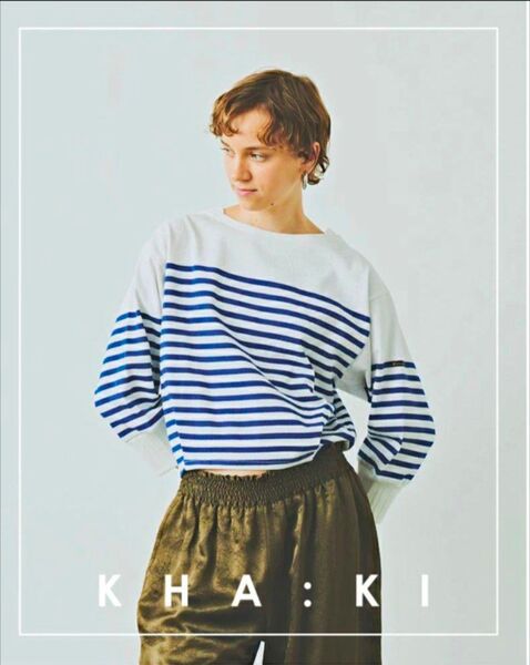 kha:ki カーキ コットン ヘムタック パネルボーダー バスクシャツ HEM TUCK BASQUE SHIRTS