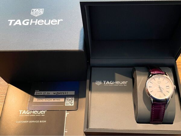TAG Heuer★タグホイヤー★Carrera★カレラ★シルバー★パープル★36mm★腕時計★アリゲーター★未使用に近い★美品