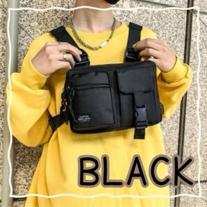 ボディバッグ ショルダーバッグ ブラック ナイロン 男女兼用 黒