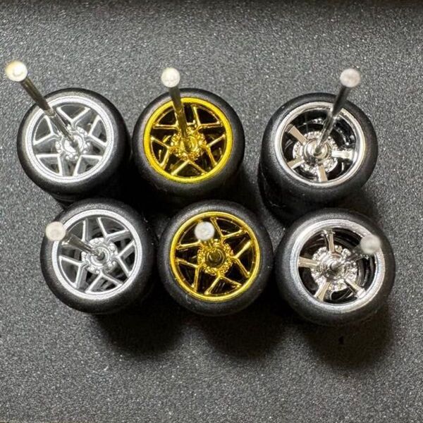 1/64ミニカー用ホイール3台分セット ホットウィール・トミカ等に NO68