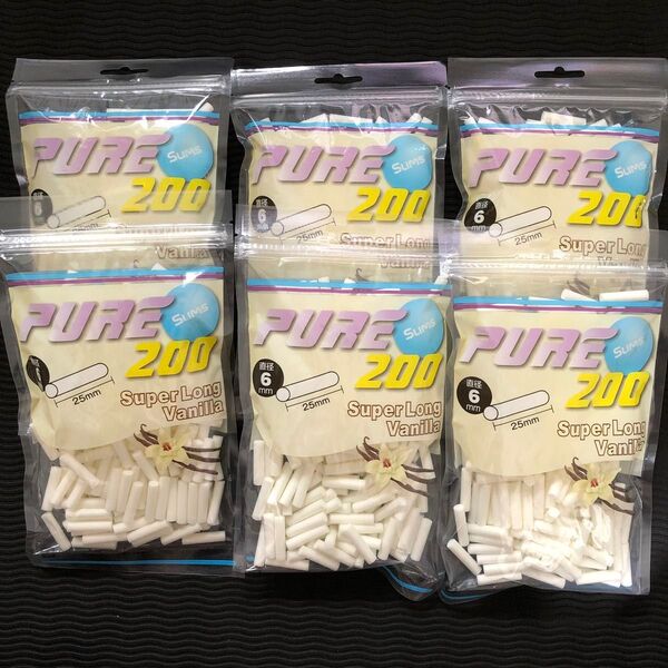 手巻きタバコフィルター PURE ピュア スリム スーパーロングバニラフィルター 6パック