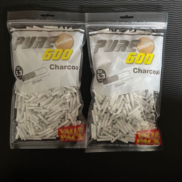 手巻きタバコフィルター PURE ピュア600 スーパースリムチャコールフィルター バリューパック 2パック