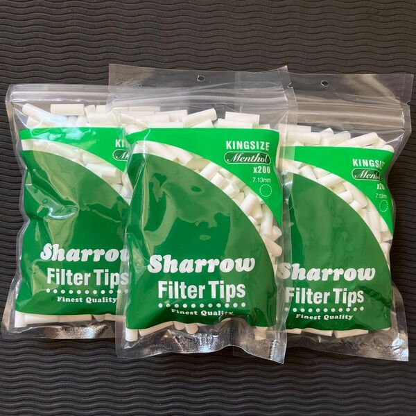 手巻きタバコフィルター Sharrow シャロウ セミスリムメンソールロングフィルター 3パック