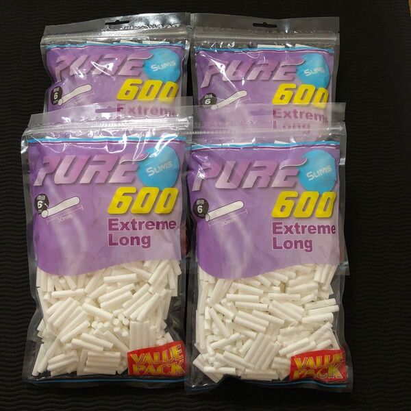 手巻きタバコフィルター PURE ピュア600 スリム エクストリームロングフィルター バリューパック 4パック