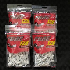 手巻きタバコフィルター PURE ピュア レギュラーチャコールフィルター 4パック