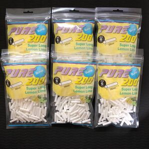 手巻きタバコフィルター PURE ピュア スリム スーパーロングレモンライムフィルター 6パック