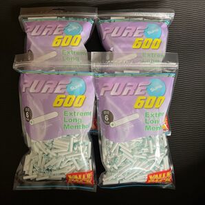 手巻きタバコフィルター PURE ピュア600 スリム エクストリームロングメンソールフィルター バリューパック 4パック