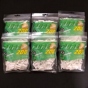 手巻きタバコフィルター PURE ピュア スーパースリムスーパーロングスレッドメンソールフィルター 6パック