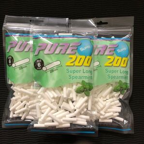 手巻きタバコフィルター PURE ピュア スリム スーパーロングスペアミントフィルター 3パック