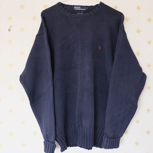 90s polo by ralph lauren cotton knit L