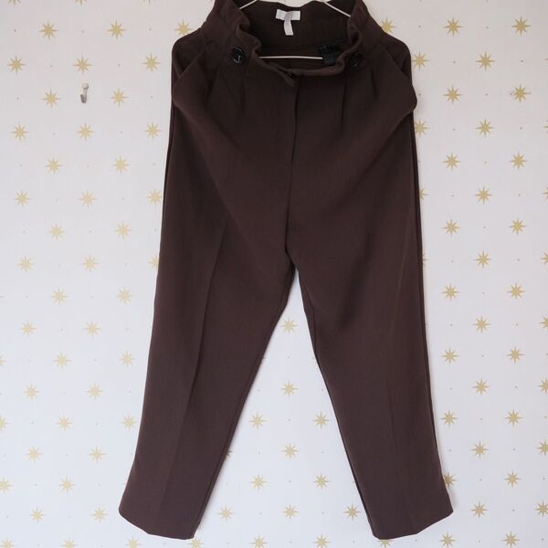 H&M ストレッチテーパードパンツ センタープレス スラックス 36
