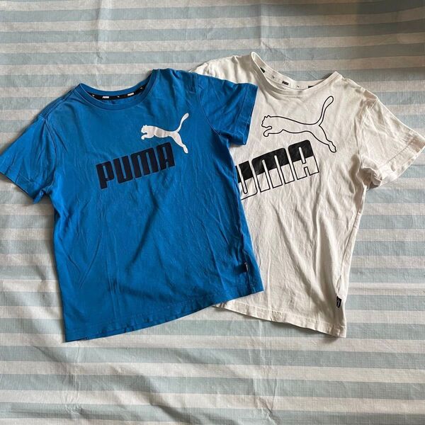 【140】PUMA プーマ 半袖Tシャツ ブルー 半袖 Tシャツ プリント 130