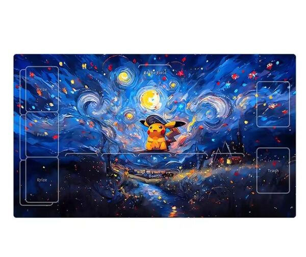 新品未使用 ポケモンカード プレイマット ピカチュウ 星月夜 油絵