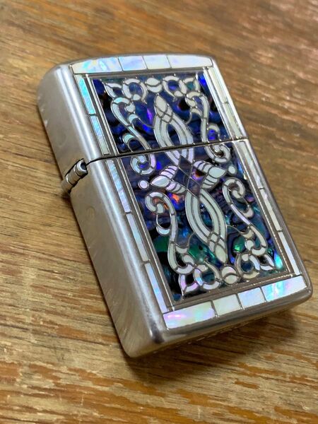 1201S865 ジッポー アーマーシェル ヘリテージSV シェルインレイ 天然貝象嵌 両面加工 銀 Zippo