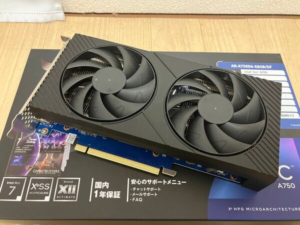 動作中古品 玄人志向 intel Arc A750 8GB