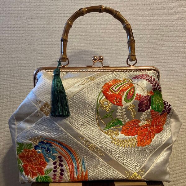 ハンドメイド 帯リメイク がま口 バッグ