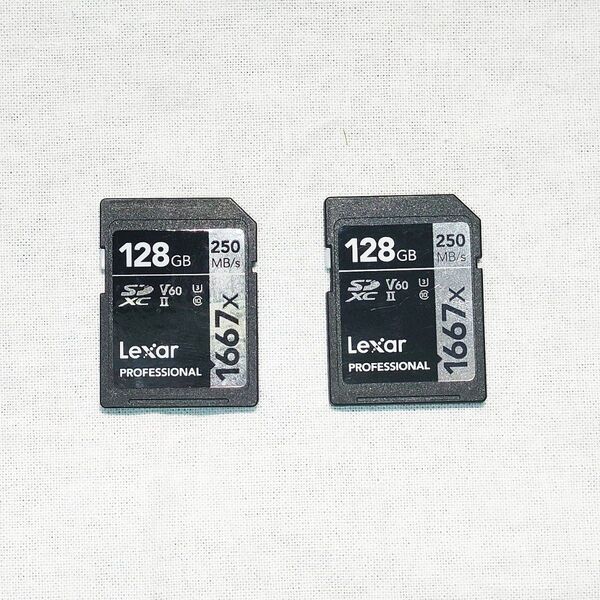 【2枚セットB】Lexar 128GB UHS-II V60 SDXCカード 4K動画