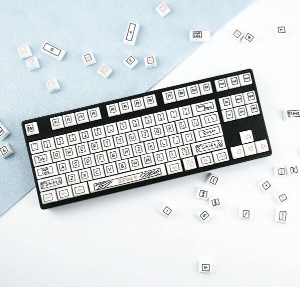 PBT キーキャップ XDA MXスイッチ互換 昇華印刷 落書き柄