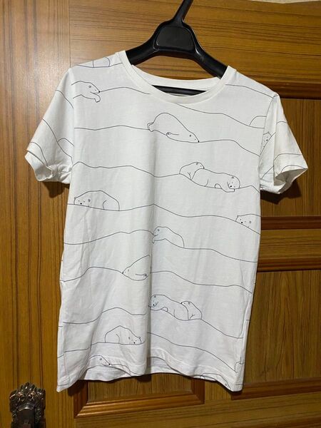 graniph 動物線画デザイン Tシャツ SSシロクマ柄Tシャツ 白