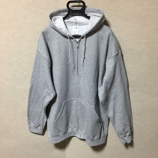 新品 GILDAN ギルダン ジップアップパーカー グレー XL