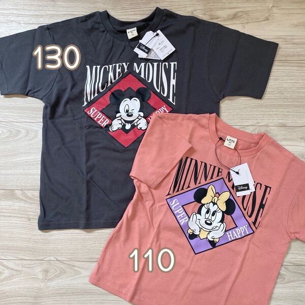 新品未使用リトシー ミッキー ミニー Tシャツ 男の子 女の子 130 110 リンクコーデ